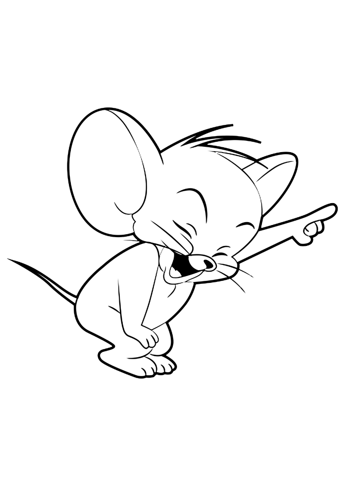 Jerry the mouse laughs